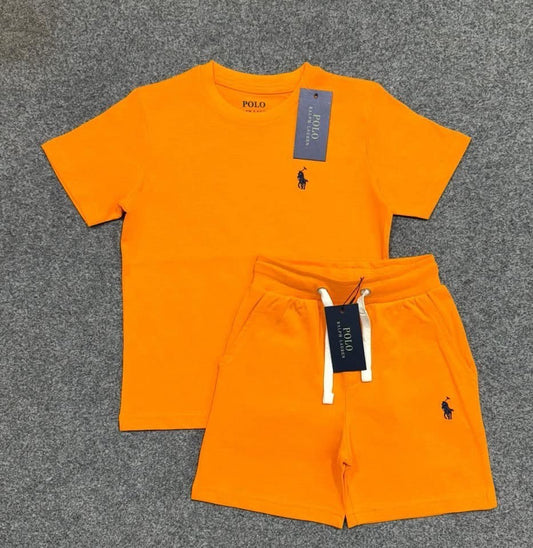 Orange Kids Short Sets